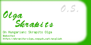 olga skrapits business card